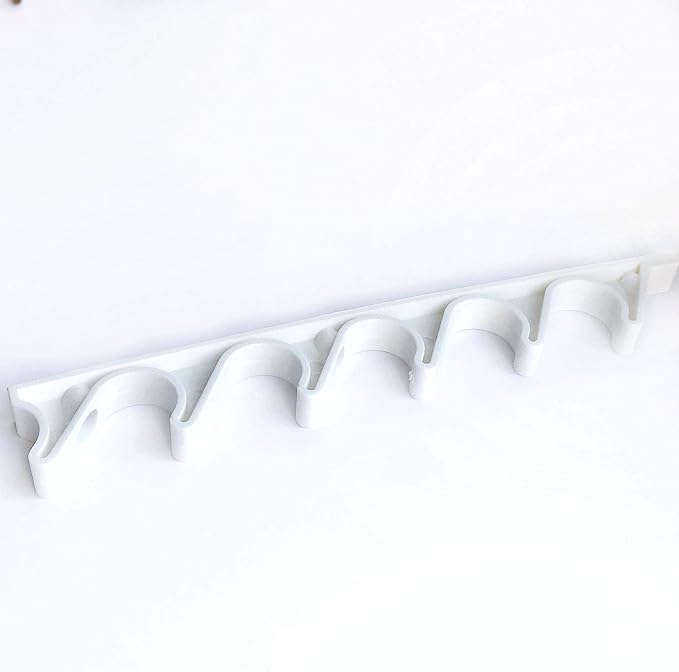 KOMORAX 4 pcs 6 Position Nylon White Adjustment Brackets for Patio Outdoor Lawn Yard Furniture or Chaise Lounges, Replacement, Back Support, Back-Height Multi Position Adjuster 10 5/8" L x 5/8" W