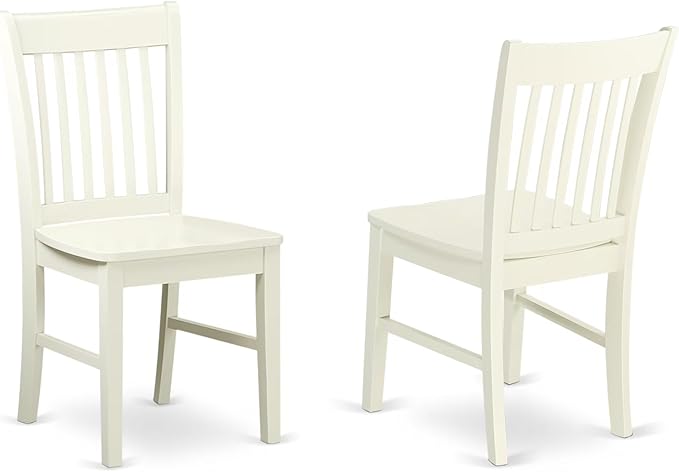 East West Furniture ANNO3-LWH-W 3 Piece Dining Room Furniture Set Contains a Round Dining Table with Pedestal and 2 Wood Seat Chairs, 36x36 Inch, Linen White