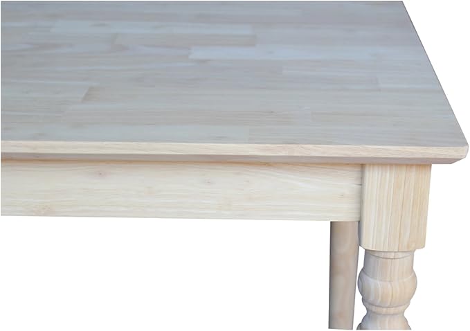 International Concepts Solid Wood Top Table with Turned Legs in Natural