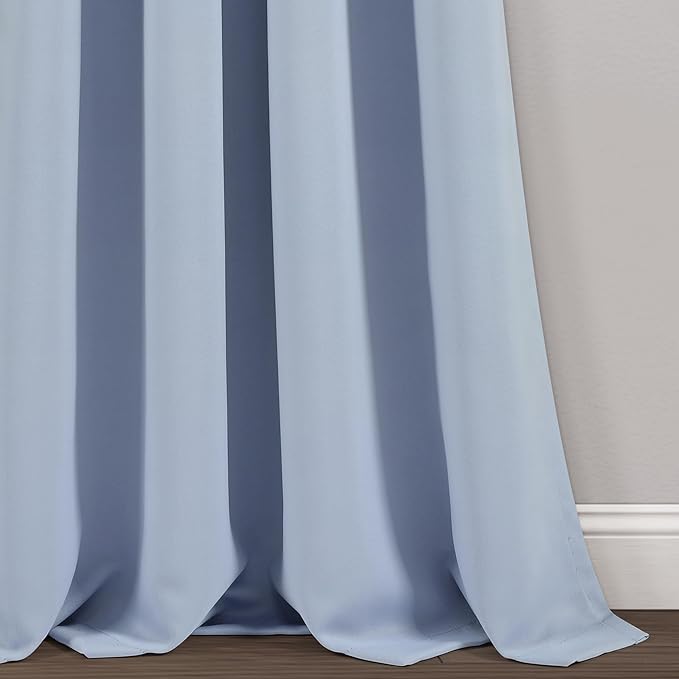 Lush Decor Insulated Grommet Blackout Window Curtain Panels, Pair, 52" W x 84" L, Blue Moon - Classic Modern Design - Chic Window Decor - Long Curtains For Living Room, Bedroom, Or Dining Room