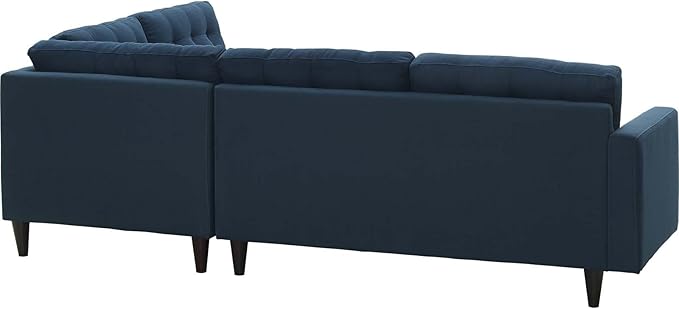 Modway EEI-2797-AZU Empress Mid-Century Modern Upholstered Fabric Right-Facing Sectional Sofa in Azure