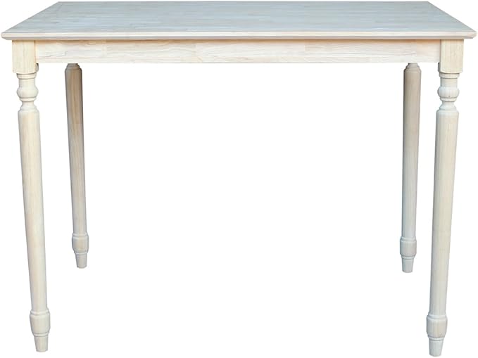 International Concepts Table Top Solid with Wood Counter Height Turned Legs, 30 by 48-Inch, Unfinished