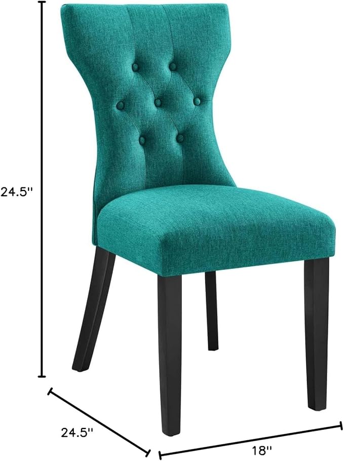 Modway Silhouette Chair, Teal 24.5 x 18 x 36
