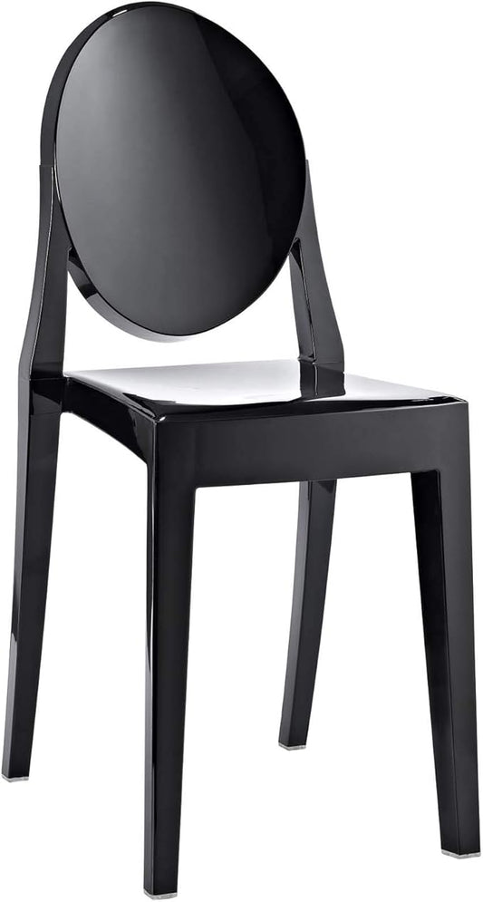 Modway Casper Modern Acrylic Stacking Kitchen and Dining Room Chair in Black - Fully Assembled