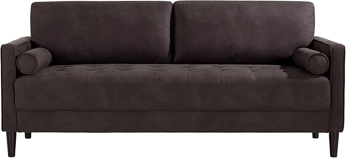 Studio Living® Lexington 75.6" Sofa, Modern Design, Pocket Coil Comfort, Easy Assembly, Faux-Suede Fabric, Charcoal