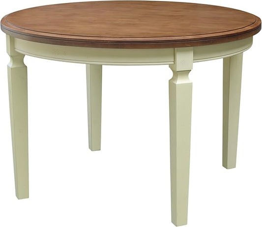IC INTERNATIONAL CONCEPTS 44 x 44 in Round Top Solid Wood Dining Table in Hickory/Shell