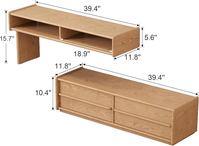 Solid Wood TV Stand for TVs up to 65 Inch，extendable tv Stand with Storage and Shelf for Living Room, Bedroom, Offic，Entertainment Center