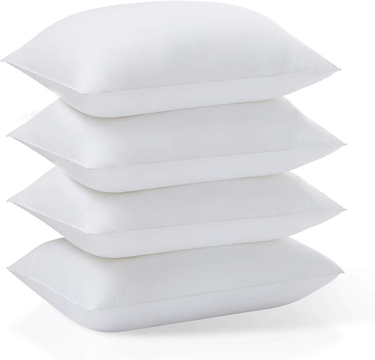 Acanva Hotel Quality Bed Pillows for Sleeping,Premium 3D Plush Fiber-Reduces Neck Pain,Breathable Cooling Cover Skin-Friendly, King (Pack of 4), White 4 Count
