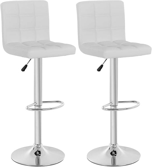 BestOffice Counter Height Bar Stool Set of 2 Barstools Modern Swivel Bar Stool Hydraulic Home Kitchen Stools Height Adjustable PU Leather Bar Chairs Dining Room Chairs