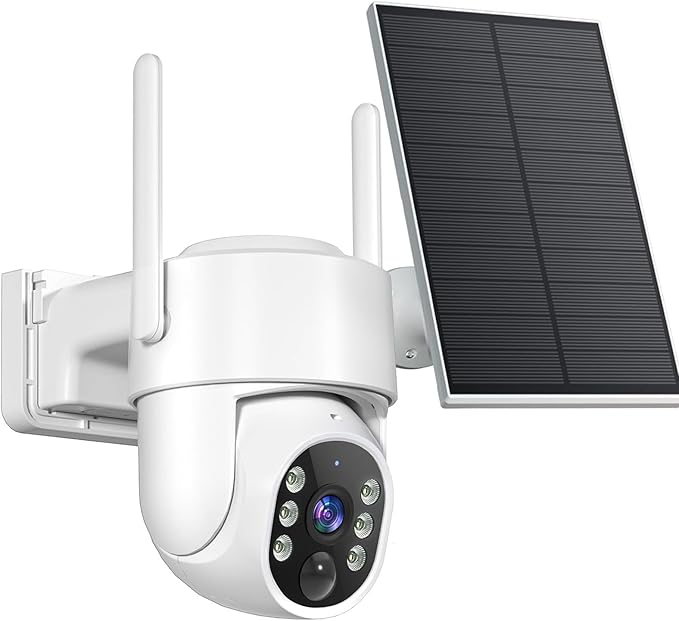 4MP Solar Security Cameras Wireless Outdoor, WiFi Security Camera Outside with Color Night Vision, Solar & Battery Powered 2.4G&5G Camera for Home Security,Compatible Home Hub Only