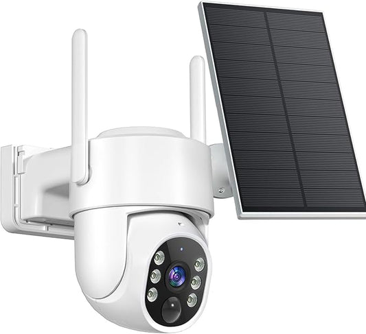 4MP Solar Security Cameras Wireless Outdoor, WiFi Security Camera Outside with Color Night Vision, Solar & Battery Powered 2.4G&5G Camera for Home Security,Compatible Home Hub Only