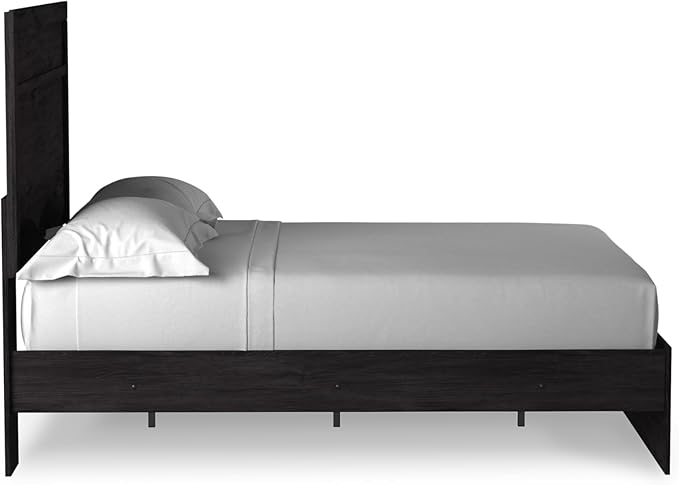Signature Design by Ashley Belachime Casual Full Panel Bed with Metal Slats, Foundation or Box Spring Needed, Black
