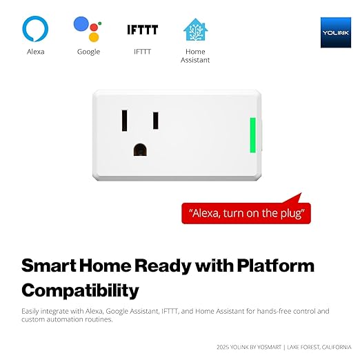 YoLink Smart Energy Plug 15A, 2 Pack, LoRa Control up to 1/4 Mile, High-Power Appliances, Cylce Timer, Real-Time Power Monitor, Overload Protection, Notifications, Alexa, Google, IFTTT, Hub Included