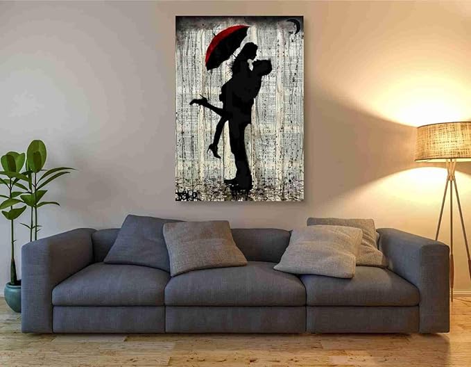 Epic Graffiti 'Love and Rain' by Loui Jover, Canvas Wall Art, 40" x60'