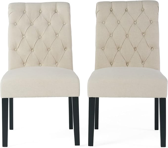 Christopher Knight Home CKH Fabric Dining Chairs, 2-Pcs Set, Natural
