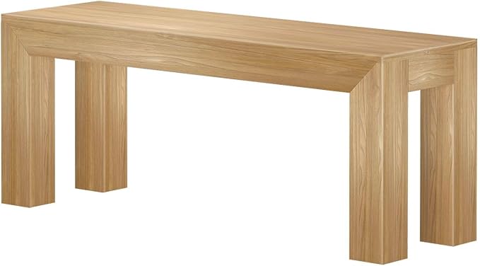Plank+Beam Modern Dining Room Bench (49in / 1244mm), Blonde Wirebrush