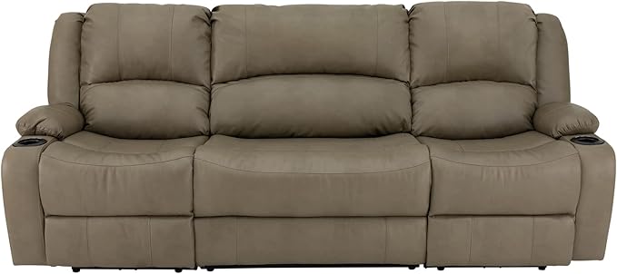 RecPro Charles 94" Powered Triple RV Wall Hugger Recliner | Drop Down Console | RV Furniture with Upgraded 2023 Fabric (Putty)