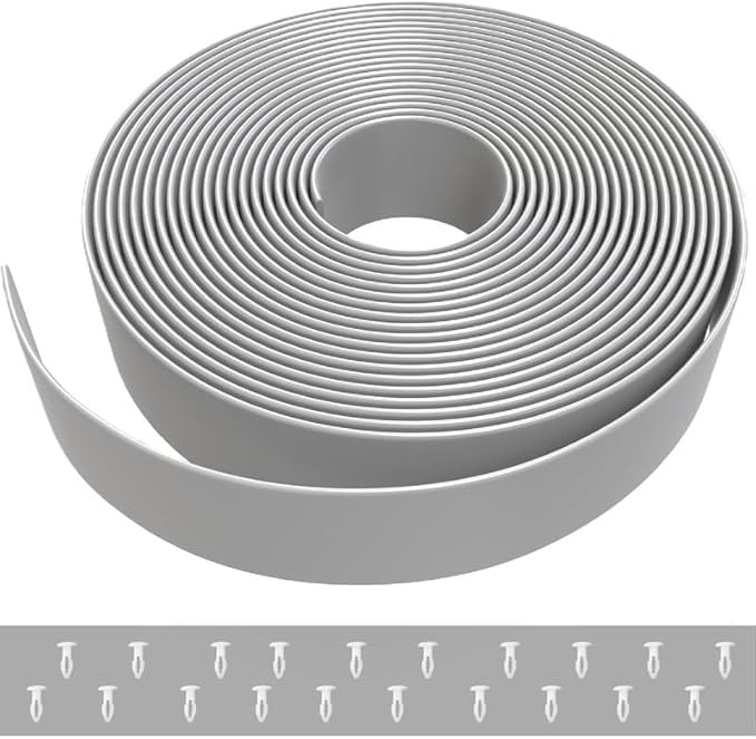 2" x20' ft Vinyl Straps for Patio Chairs Repair Outdoor Lawn Furniture Strapping Matte Finish (Gray) + 20 Free Rivets!