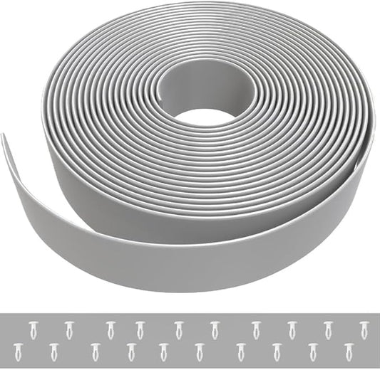 2" x20' ft Vinyl Straps for Patio Chairs Repair Outdoor Lawn Furniture Strapping Matte Finish (Gray) + 20 Free Rivets!