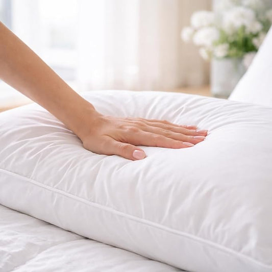 Continental Bedding Harmony White Goose Down Pillow 550 Fill Power Medium Loft 100% Cotton 300 Thread Count Shell Queen Size 1 Pack Made in USA