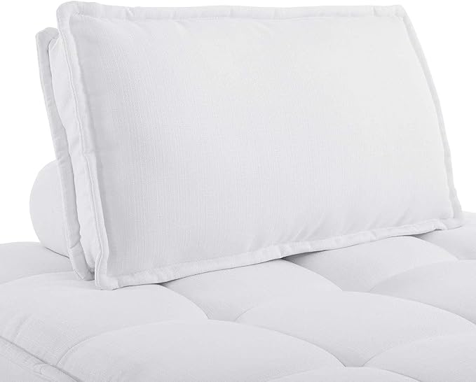 Modway Saunter Tufted Fabric Armless Chair, White