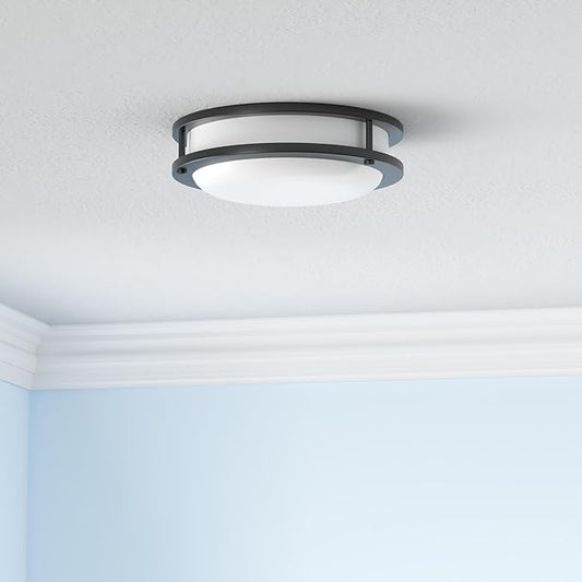 hykolity 13 inch Flush Mount LED Ceiling Light Fixture, 2700K/3000K/3500K/4000K/5000K Adjustable Ceiling Lights, Oil Rubbed Bronze Saturn Dimmable Lighting for Hallway Bathroom or Kitchen, ETL Listed