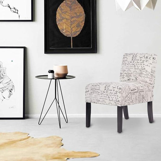 Dining Chairs Accent Chair with Solid Wood Legs Home Furniture for Living Room Armless Chair Modern Accent Chair Elegant Design Modern Fabric Living Room Chairs Sofa