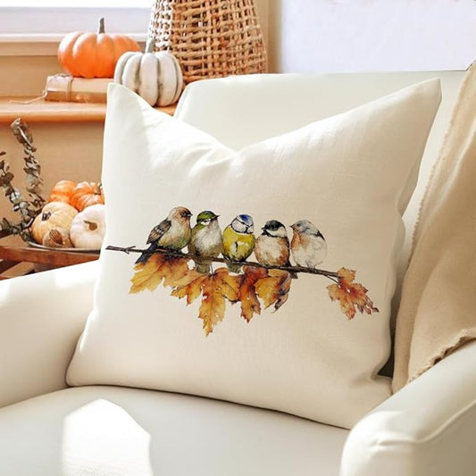 RABUSOFA Fall Outdoor Pillow Covers 18x18 Inch Waterproof Outdoor Thanksgiving Maple Leaf Decor Pillow Cases Polyester Fall Decoration for Home Couch