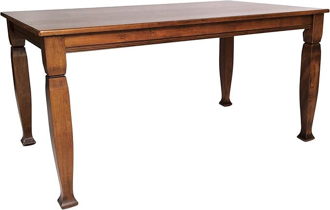 Taylor & Logan Lennox 60" Solid Wood Dining Table in an Walnut Matte Finish, Seating for 6, Stylish Turned Wooden Legs, Perfect for Hosting or Everyday Meals