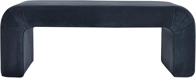 Spatial Order Modern Arch Channel Bench | Bench for Living Room & Bedroom | Decorative Home Furniture - Blue Velvet