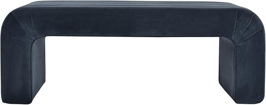 Spatial Order Modern Arch Channel Bench | Bench for Living Room & Bedroom | Decorative Home Furniture - Blue Velvet
