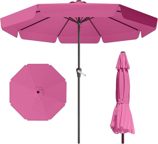 AreShark 12FT Patio Umbrella Table Market Umbrella w/Crank Outdoor Umbrellas for Garden, Deck, Backyard, Pool and Beach, Rose Pink