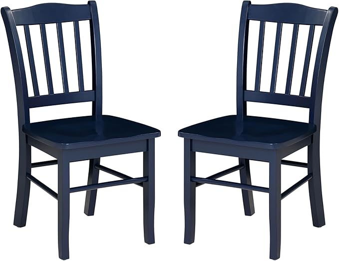Boraam Shaker Dining Room Side Chairs, Set of 2 – Navy Blue Finish
