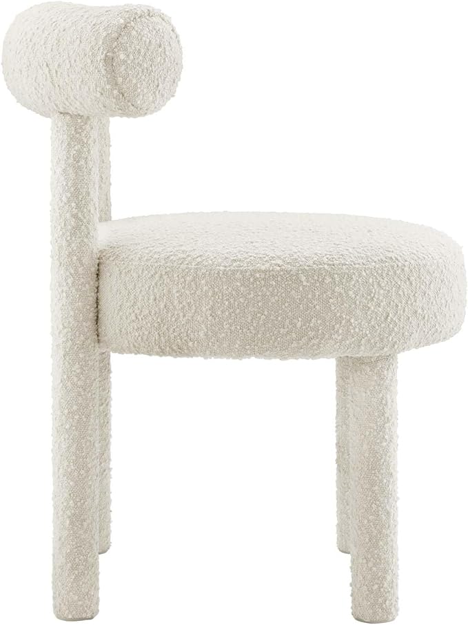 Modway EEI-6387-IVO Toulouse Boucle Fabric Dining Chair, Ivory
