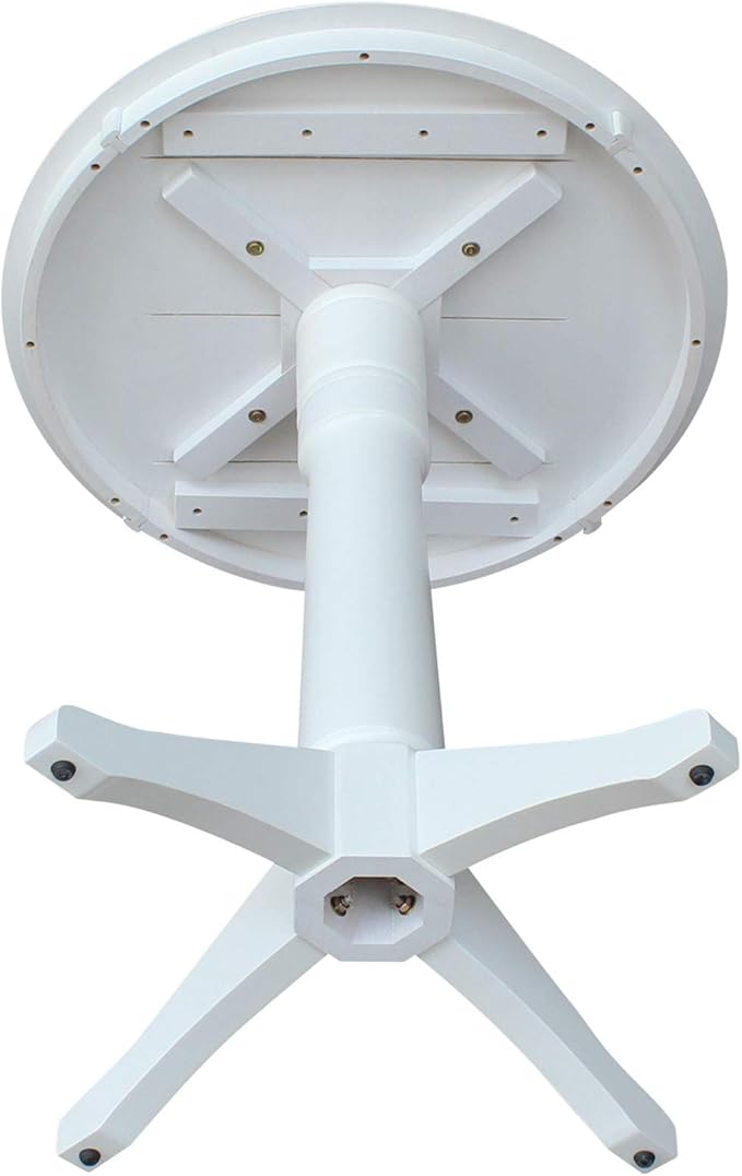 International Concepts 30" Round Top Pedestal Table-34.9" H, White