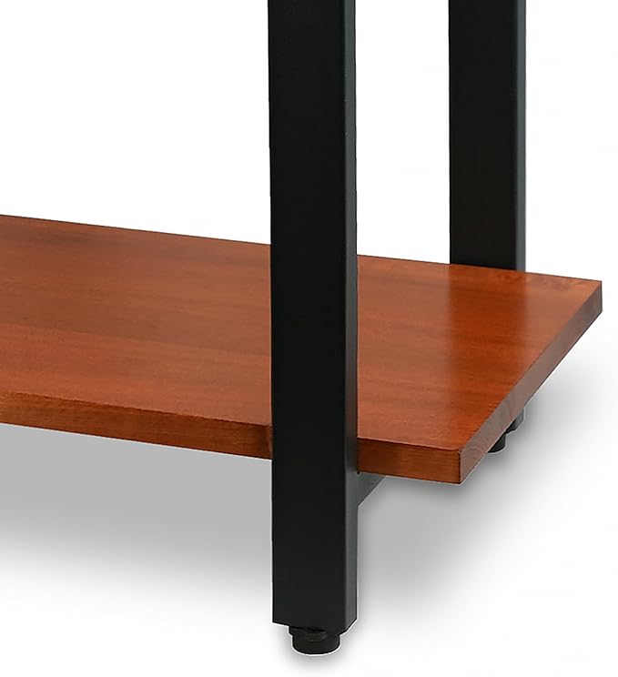 CONSDAN 2-Tier Bookshelf, USA Grown Solid Poplar Hardwood Sofa Table, Display Shelf, Industrial Bookshelf, Narrow Console Table for Entryway, Living Room, Hallway