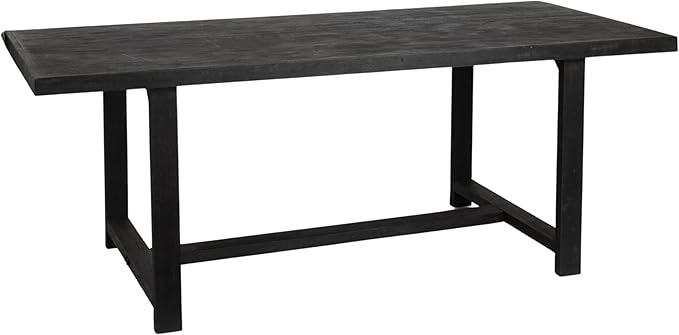 Creative Co-Op Elegant Acacia Wood Rectangular Dining Table, Black