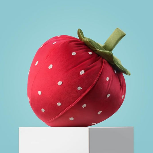 Phantoscope Fruit Shaped Pillows Series Strawberry Shaped Throw Pillow, Fun Home Decor of Fruit Themed Shaped Cushions, Decorative Shaped Pillow for Couch Bed and Chair, Red, 10 x11 inches