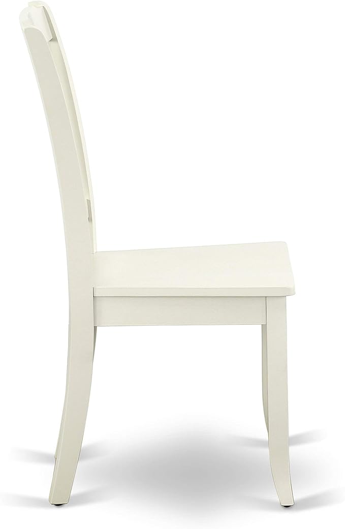 East West Furniture DAC-LWH-W Danbury Kitchen Dining Chairs - Slat Back Wooden Seat Chairs, Set of 2, Linen White