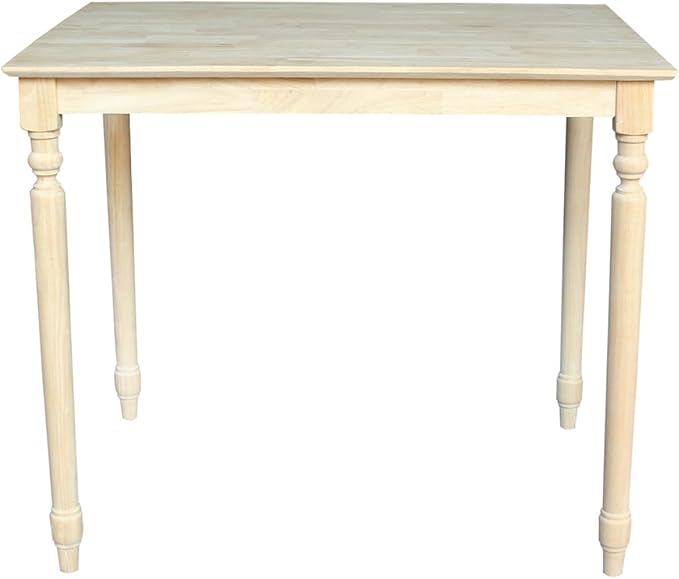 IC INTERNATIONAL CONCEPTS Solid Wood Top Table - Turned Legs