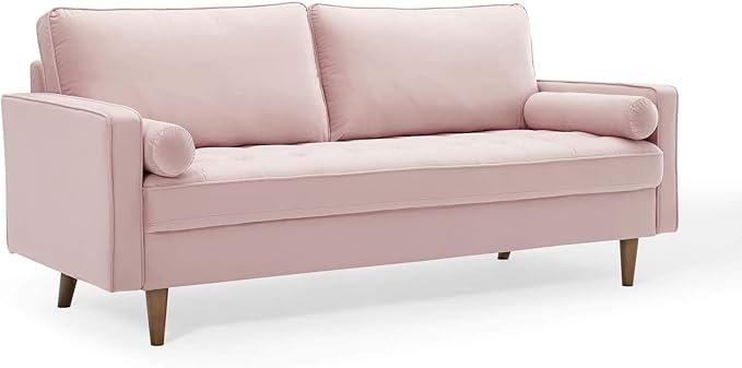 Modway EEI-3764-PNK Valour Performance Velvet Sofa, Pink