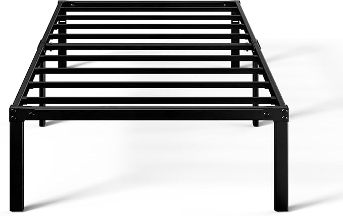 ZINUS Yelena 18 Inch Twin Metal Platform Bed Frame, Steel Slat Support, No Box Spring Needed, Eco Friendly WonderBox(TM) Packaging, Easy Assembly, Black