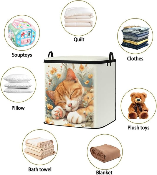 2pcs closet organizers and storage under bed,clothing blanket sweater sheet bedding comforter duvet quilt pillow toy storage bags with lids,dorm room essentials for containers 95L