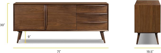 Poly & BARK Cura 71" Sideboard in Walnut