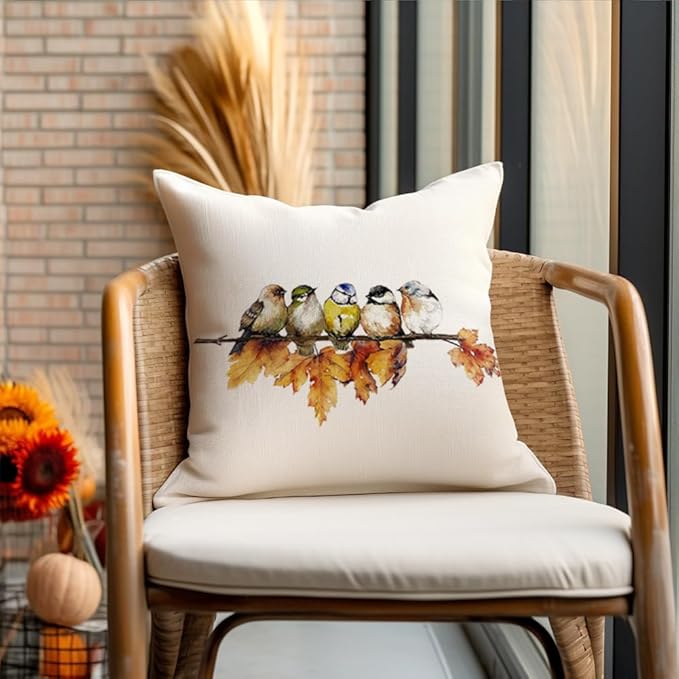RABUSOFA Fall Outdoor Pillow Covers 18x18 Inch Waterproof Outdoor Thanksgiving Maple Leaf Decor Pillow Cases Polyester Fall Decoration for Home Couch