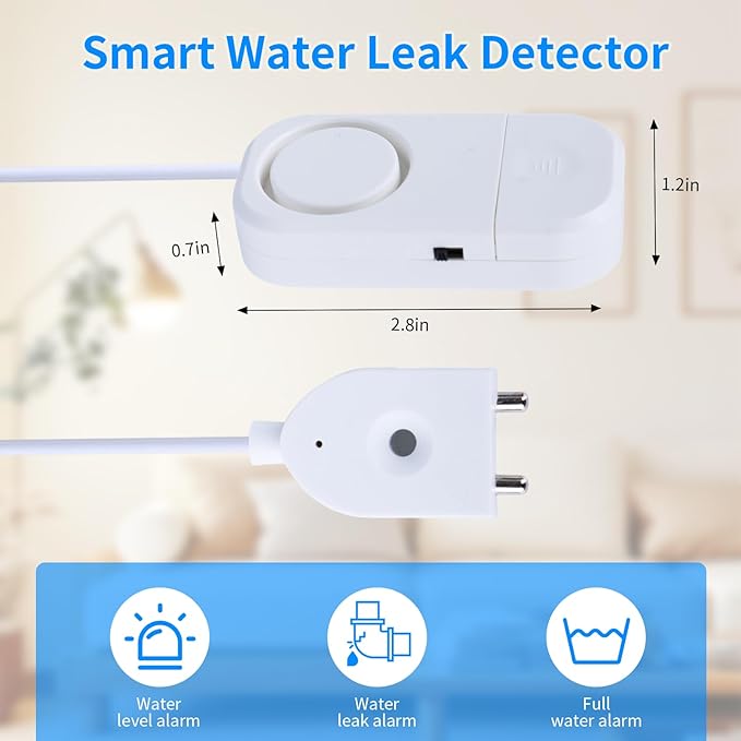Smart Water Leak Detector, 120dB Adjustable Alarm Suit for Home，Water Sensor for Basement, Water Leak Alarm,3 PCS