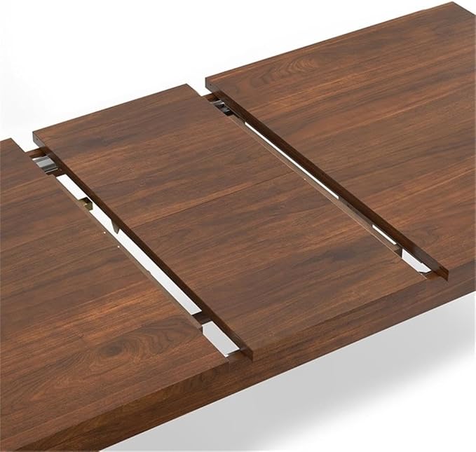 SIMPLIHOME Wilson Dining Table - 60 inch Wide Solid Wood Walnut Veneer Extendable Table, Transitional Style for Dining Room or Kitchen with Thick, Straight Legs and Butterfly Leaf, Seats 8