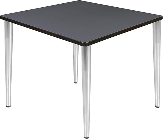 Regency Kahlo 42 in. Square Breakroom Table- Grey Top, Chrome Tapered Legs