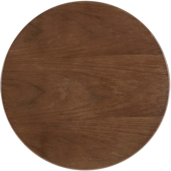 Modway Lippa Round 20" Wood Grain Mid-Century Modern Side Table, Gold Walnut