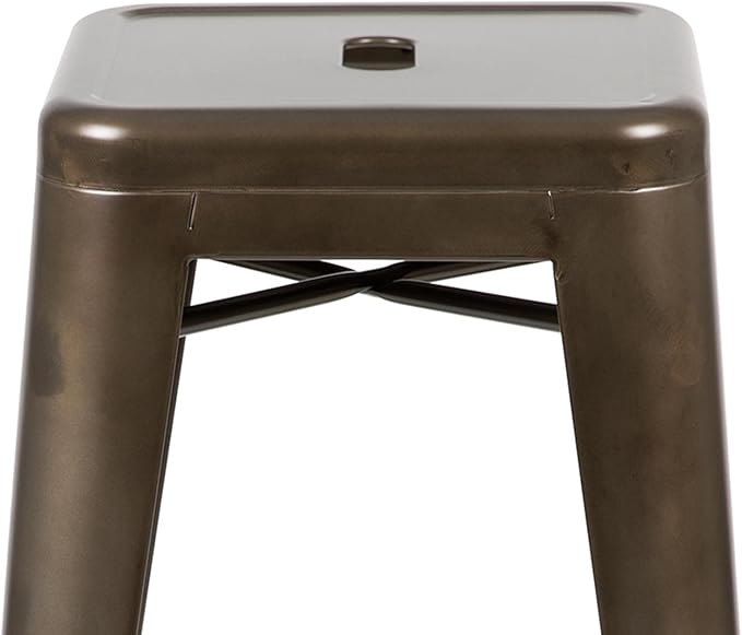 Flash Furniture Lily 30" High Metal Indoor Bar Stool in Gun Metal Gray - Stackable Set of 4